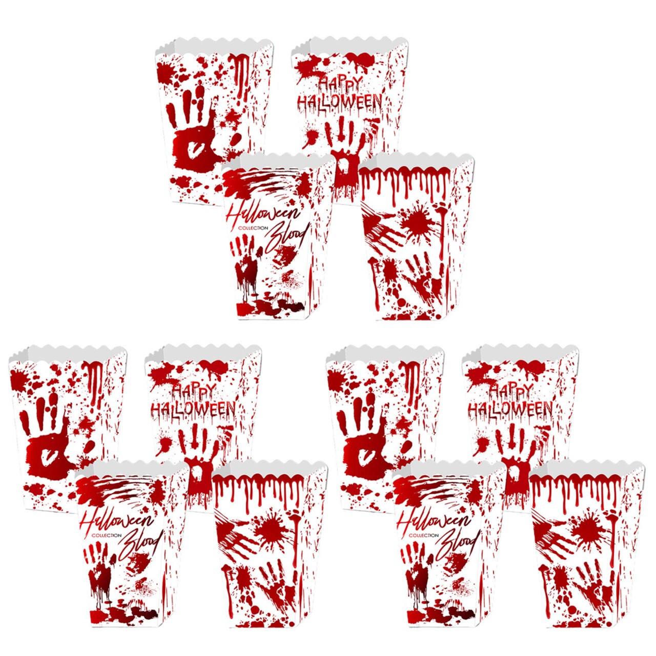 4/8/12Pcs Halloween Popcorn Box Trick Or Treat Gift Storage Boxes Halloween Cookies Goodie Holder For Kids Party